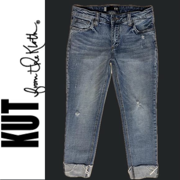 KUT From the Kloth Catherine Boyfriend —Straight Leg Cuff Cropped Jean - Picture 14 of 14
